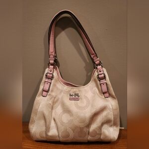 Coach Cream and Pink Women's Bag